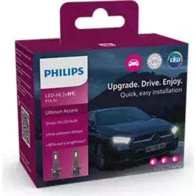 LED H1 12V 13W P14,5s Ultinon Access 2500 6000K 2 Stück NO ECE Philips 11258U2500CX
