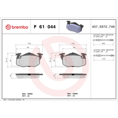 BREMBO Bremsklötze VA P 61 044 BREMBO Bremsklötze VA P 61 044