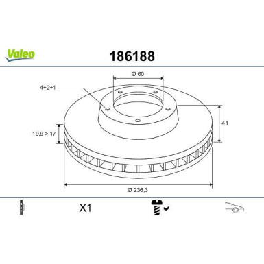VALEO Bremsscheibe 186188