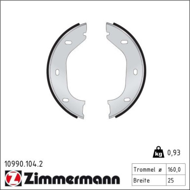 ZIMMERMANN Bremsbacken 10990.104.2 ZIMMERMANN Bremsbacken 10990.104.2