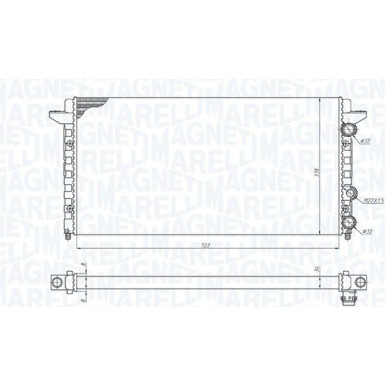 MAGNETI MARELLI Kühler, Motorkühlung 350213189200 MAGNETI MARELLI Kühler, Motorkühlung 350213189200