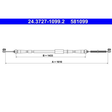 ATE Handbremsseil Seilzug Festellbremse 24.3727-1099.2 ATE Handbremsseil Seilzug Festellbremse 24.3727-1099.2