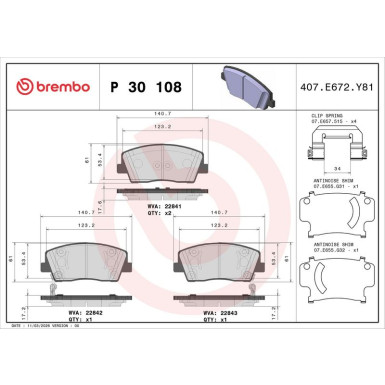 BREMBO Bremsklötze VA P 30 108 BREMBO Bremsklötze VA P 30 108