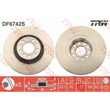 TRW Bremsscheibe DF6742S TRW Bremsscheibe DF6742S