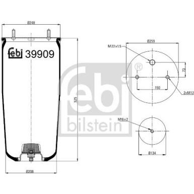 FEBI BILSTEIN Luftfeder 39909 FEBI BILSTEIN Luftfeder 39909