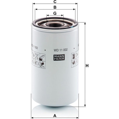 Mann & Hummel Hydraulikfilter Industrie WD 11 002 Mann & Hummel Hydraulikfilter Industrie WD 11 002