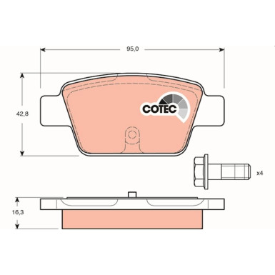 Bremsklötze HA ALFA MiTo,FIAT Bravo,LANCIA 99 COTEC GDB1485