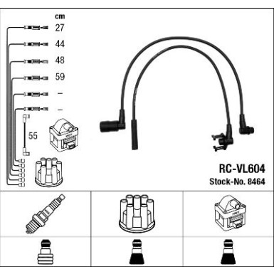 RC-VL604 NGK - Zündkabelsatz VOLVO 460 L (464) 1.6,7.92-7.96 8464