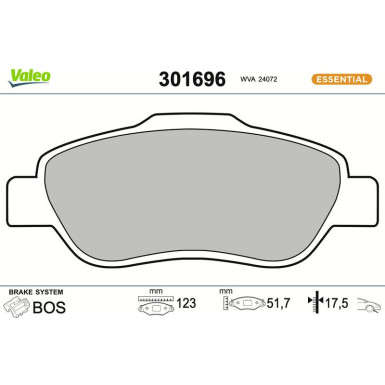 VALEO Bremsbeläge 301696 VALEO Bremsbeläge 301696