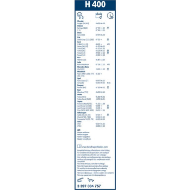 Bosch Wischerblatt H400 3397004757 Bosch Wischerblatt H400 3397004757
