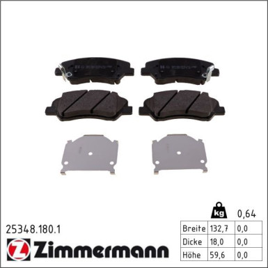 ZIMMERMANN Bremsbeläge 25348.180.1
