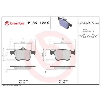 BREMBO Bremsklötze Xtra HA P 85 125X BREMBO Bremsklötze Xtra HA P 85 125X