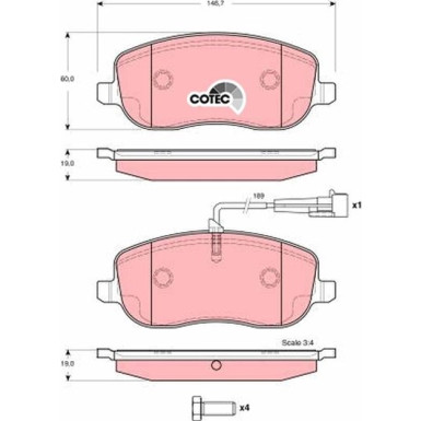 Bremsklötze VA FIAT Croma 05 COTEC GDB1636 Bremsklötze VA FIAT Croma 05 COTEC GDB1636