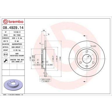 70 481 009 Bremsscheibe VA CITROEN AX,PEUGEOT 106 87 PRIME LINE 08.4929.14 70 481 009 Bremsscheibe VA CITROEN AX,PEUGEOT 106 87 PRIME LINE 08.4929.14