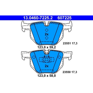Bremsbelagsatz Bmw T. E90/E91 13.0460-7225.2 Bremsbelagsatz Bmw T. E90/E91 13.0460-7225.2