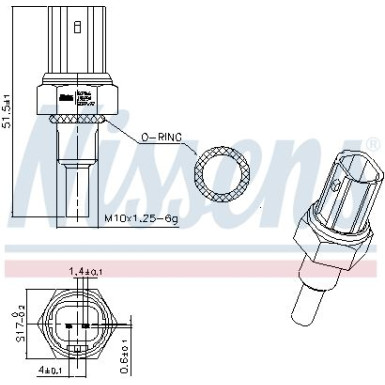 NISSENS Sensor, Kühlmitteltemperatur 207066 NISSENS Sensor, Kühlmitteltemperatur 207066