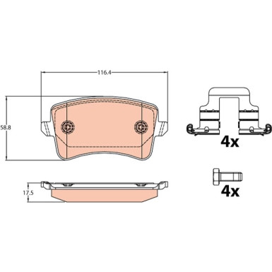 Bremsklötze HA AUDI A4, A5, Q5 08 GDB2107