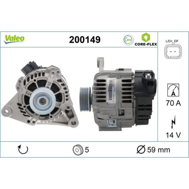 VALEO Generator 200149 VALEO CORE-FLEX VALEO Generator 200149 VALEO CORE-FLEX