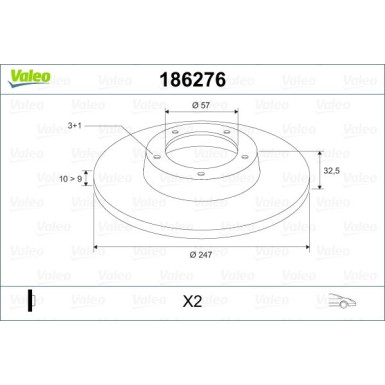VALEO Bremsscheibe 186276