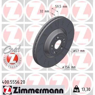 ZIMMERMANN Bremsscheibe 400.5556.20 Coat Z