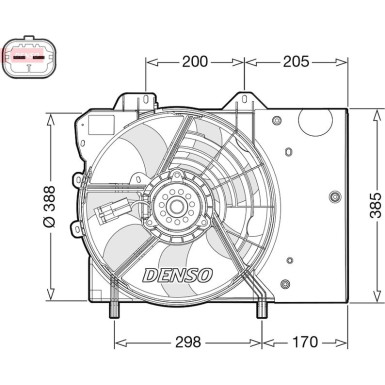 DENSO Lüfter, Motorkühlung DER21024 DENSO Lüfter, Motorkühlung DER21024