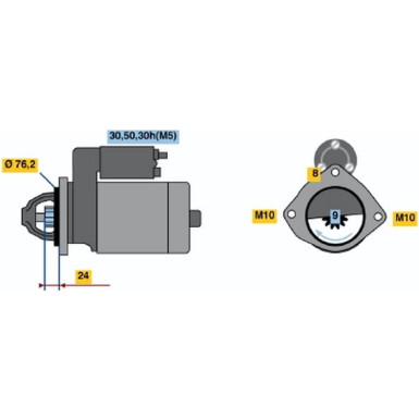 Starter BMW,OPEL 0 986 019 980