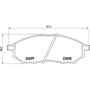 BREMBO Bremsbelagsatz, Scheibenbremse P56058
