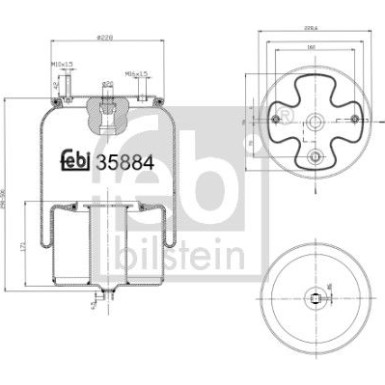 FEBI BILSTEIN Luftfeder 35884 FEBI BILSTEIN Luftfeder 35884