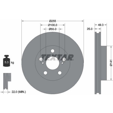 Bremsscheibe Toyota P. Prius 09 92225003 Bremsscheibe Toyota P. Prius 09 92225003
