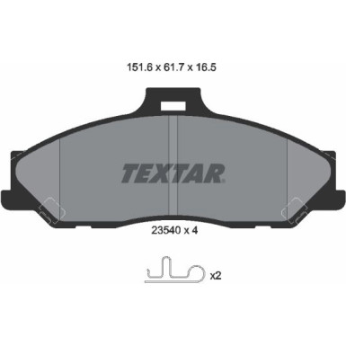 Bremsbelagsatz Ford P. Ranger 99-/Mazda B-Serie 99 2354001 Bremsbelagsatz Ford P. Ranger 99-/Mazda B-Serie 99 2354001