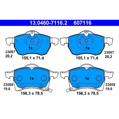 Bremsbelagsatz Opel P. Astra G/Zafira 1,6-2,2 98-05 13.0460-7116.2 Bremsbelagsatz Opel P. Astra G/Zafira 1,6-2,2 98-05 13.0460-7116.2