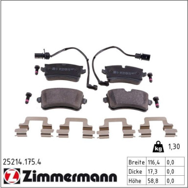 ZIMMERMANN Bremsbeläge 25214.175.4 ZIMMERMANN Bremsbeläge 25214.175.4