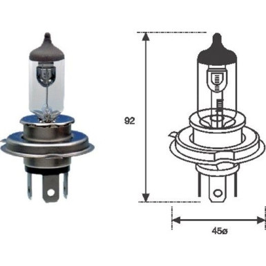 Glühlampe H4 12V/60/55W STANDARD 002555100000