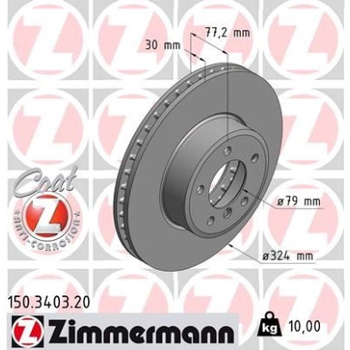 ZIMMERMANN Bremsscheibe 150.3403.20