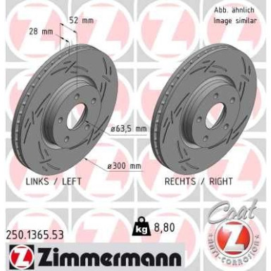 ZIMMERMANN Bremsscheibe 250.1365.53 BLACK Z ZIMMERMANN Bremsscheibe 250.1365.53 BLACK Z