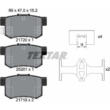 Bremsbelagsatz Suzuki T. Sx4 06-/Sedici 2172001 Bremsbelagsatz Suzuki T. Sx4 06-/Sedici 2172001