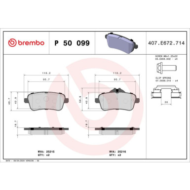 BREMBO Bremsklötze HA P 50 099 BREMBO Bremsklötze HA P 50 099