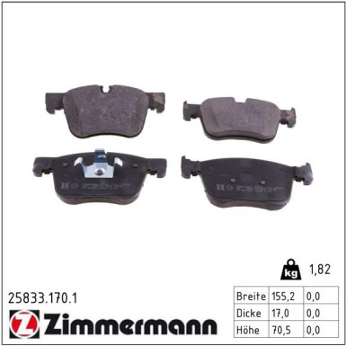 ZIMMERMANN Bremsbeläge 25833.170.1