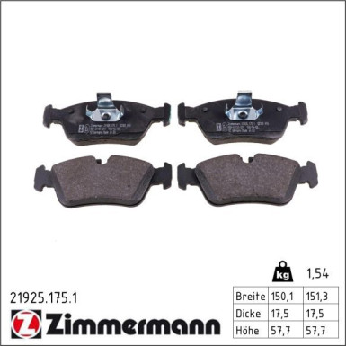 ZIMMERMANN Bremsbeläge 21925.175.1