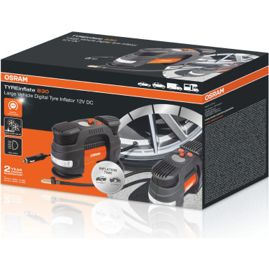 Osram TYREinflate 830 Reifenpumpe für große Fahrzeuge mit Kabel 2 Jahre Garantie OSRAM TYREinflate 830 OTI830