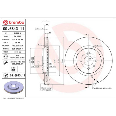 40 481 033 Bremsscheibe VA 09.6843.11