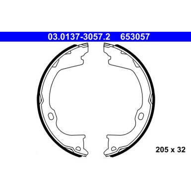 ATE Bremsbackensatz, Feststellbremse 03.0137-3057.2 ATE Bremsbackensatz, Feststellbremse 03.0137-3057.2
