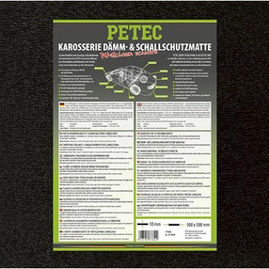 Petec Dämm- Und Schallschutzmatte Pu-Schaum Schwarz 500 mm X 500 mm X 10 mm Daemm-& Schallschutzmatte PU-Schaum, schwarz 87600