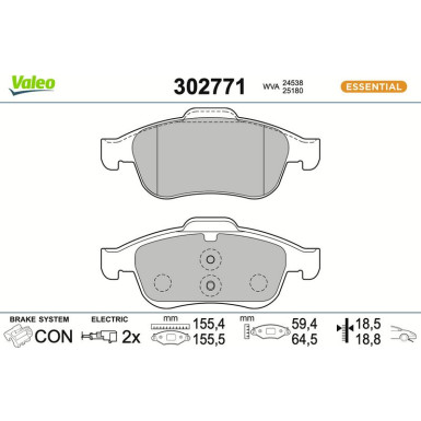 VALEO Bremsbeläge 302771 VALEO Bremsbeläge 302771