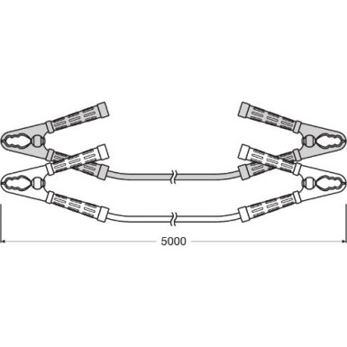 Starthilfekabel 52mm 1200A Kupferbesch. Alu-Kabel 5m STARTER CABLE 1200A OSC500A