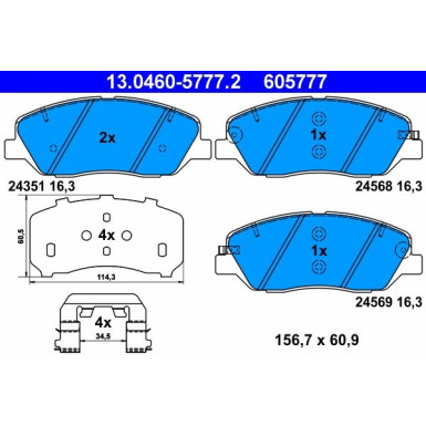 Bremsbelagsatz Hyundai P. Santa Fe 06-15 13.0460-5777.2 Bremsbelagsatz Hyundai P. Santa Fe 06-15 13.0460-5777.2