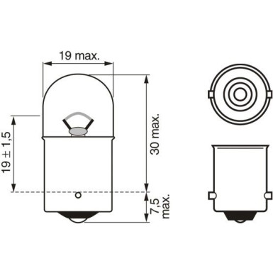 R5W 12V 5W PURE LIGHT BOSCH KFZ-GLUEHLAMPE Pure Light WS 1987302204