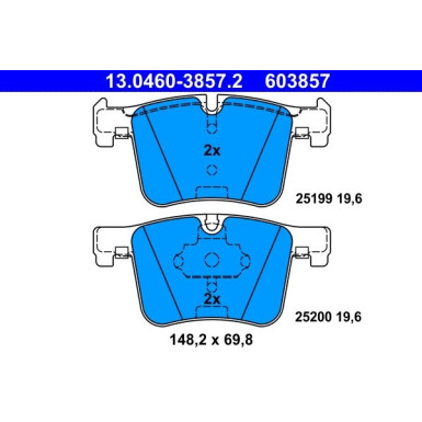 Bremsbelagsatz Bmw S. 1/2/3/4/X3/X4 2.0-3.0 11 13.0460-3857.2 Bremsbelagsatz Bmw S. 1/2/3/4/X3/X4 2.0-3.0 11 13.0460-3857.2