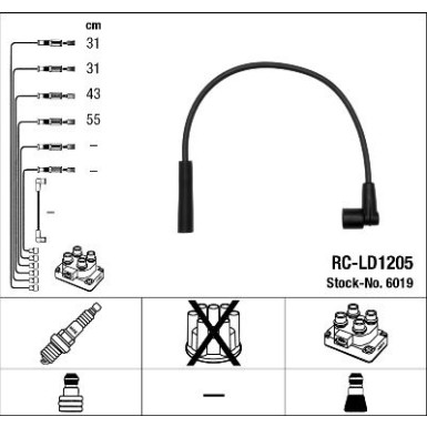 RC-LD1205 NGK - Zündkabelsatz 6019