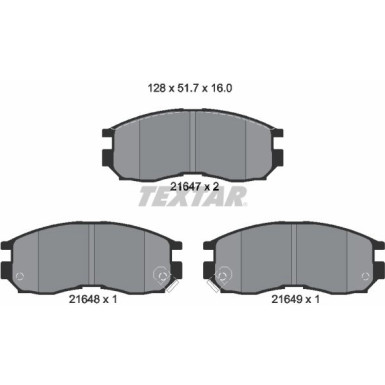 Bremsbelagsatz Mitsubishi P. Galant 92-/96-/Eclipse -99/Space Wagon 2164701 Bremsbelagsatz Mitsubishi P. Galant 92-/96-/Eclipse -99/Space Wagon 2164701
